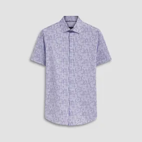 Miles Interrupted Stripe Print OoohCotton Short Sleeve Shirt