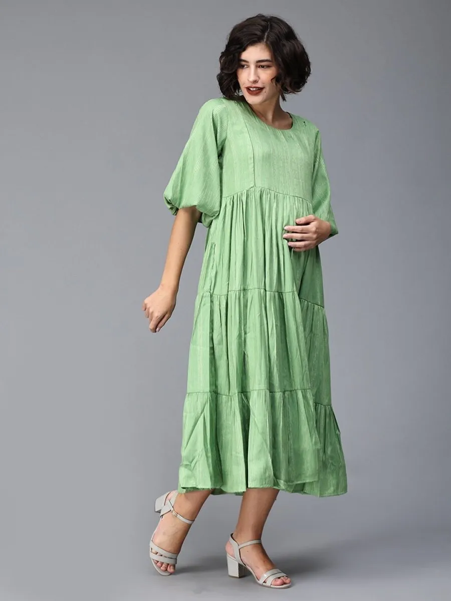 Mint To Impress Maternity And Nursing Maxi Tier Dress