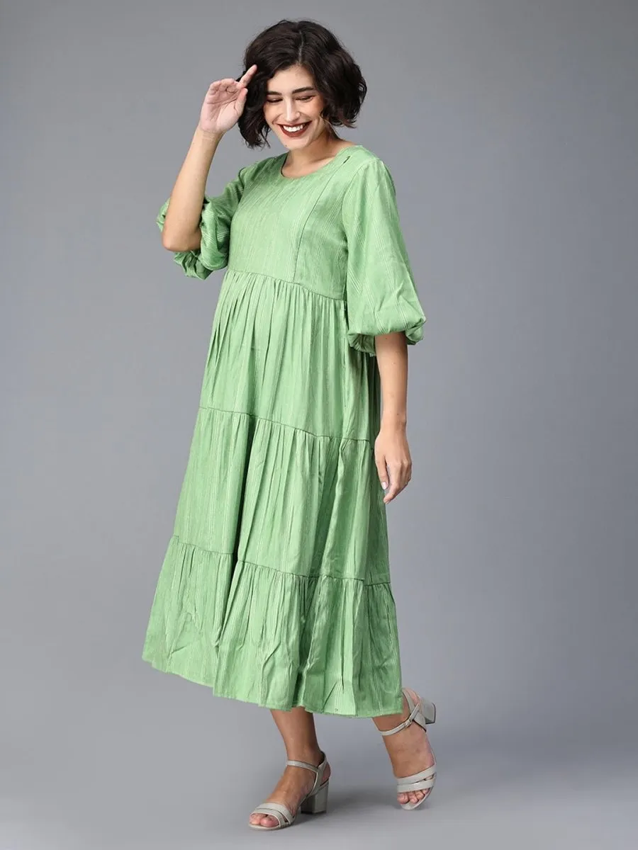 Mint To Impress Maternity And Nursing Maxi Tier Dress