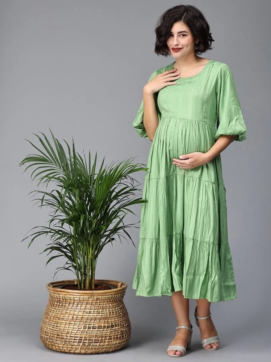 Mint To Impress Maternity And Nursing Maxi Tier Dress