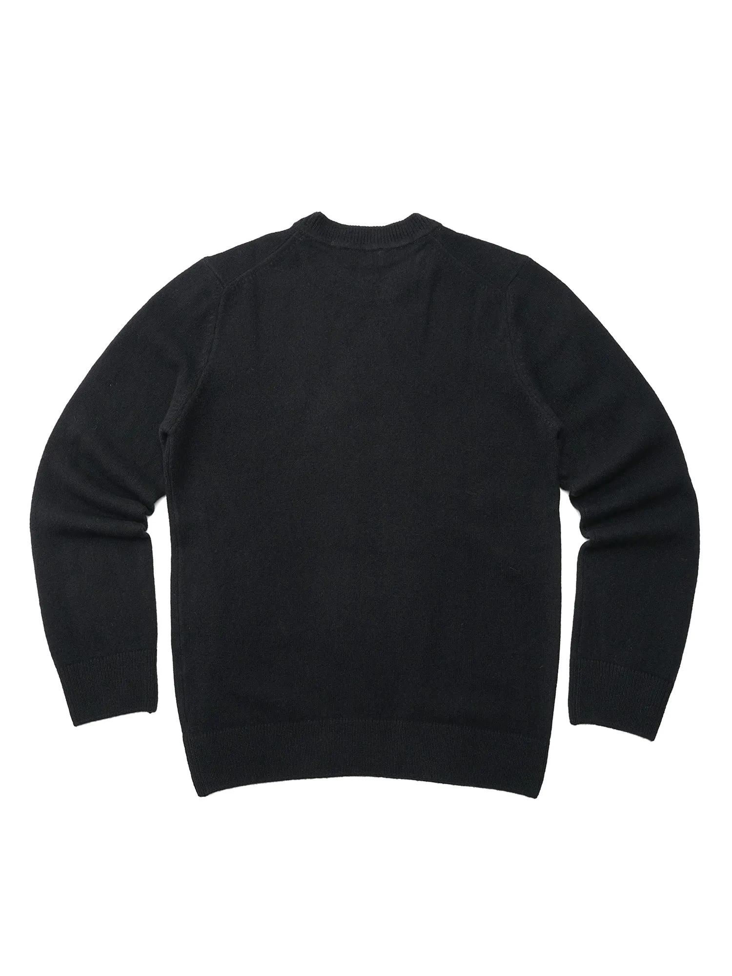 M_LAMBSWOOL R-NECK PULLOVER_BLACK