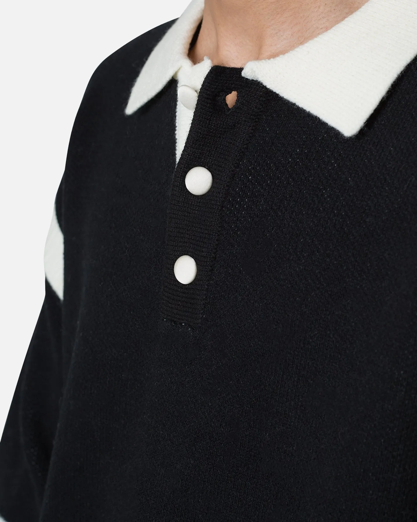 MNML Polo Knit Sweater Black/White