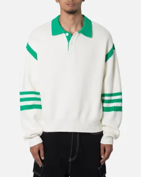 MNML Polo Knit Sweater Green/White