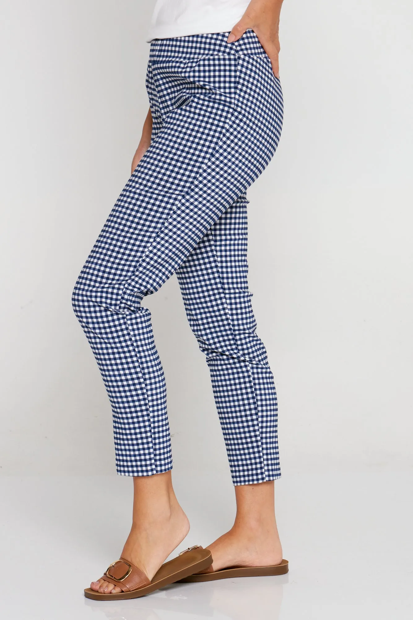 Moira Pants - Navy Gingham