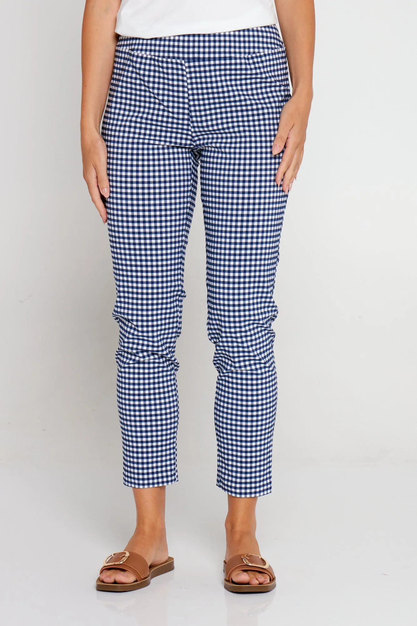 Moira Pants - Navy Gingham