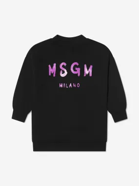 MSGM Girls Logo Print Sweater Dress