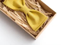 Mustard Bow Ties for Men and Pocket Squares - Stylish Accessories for Groomsmen