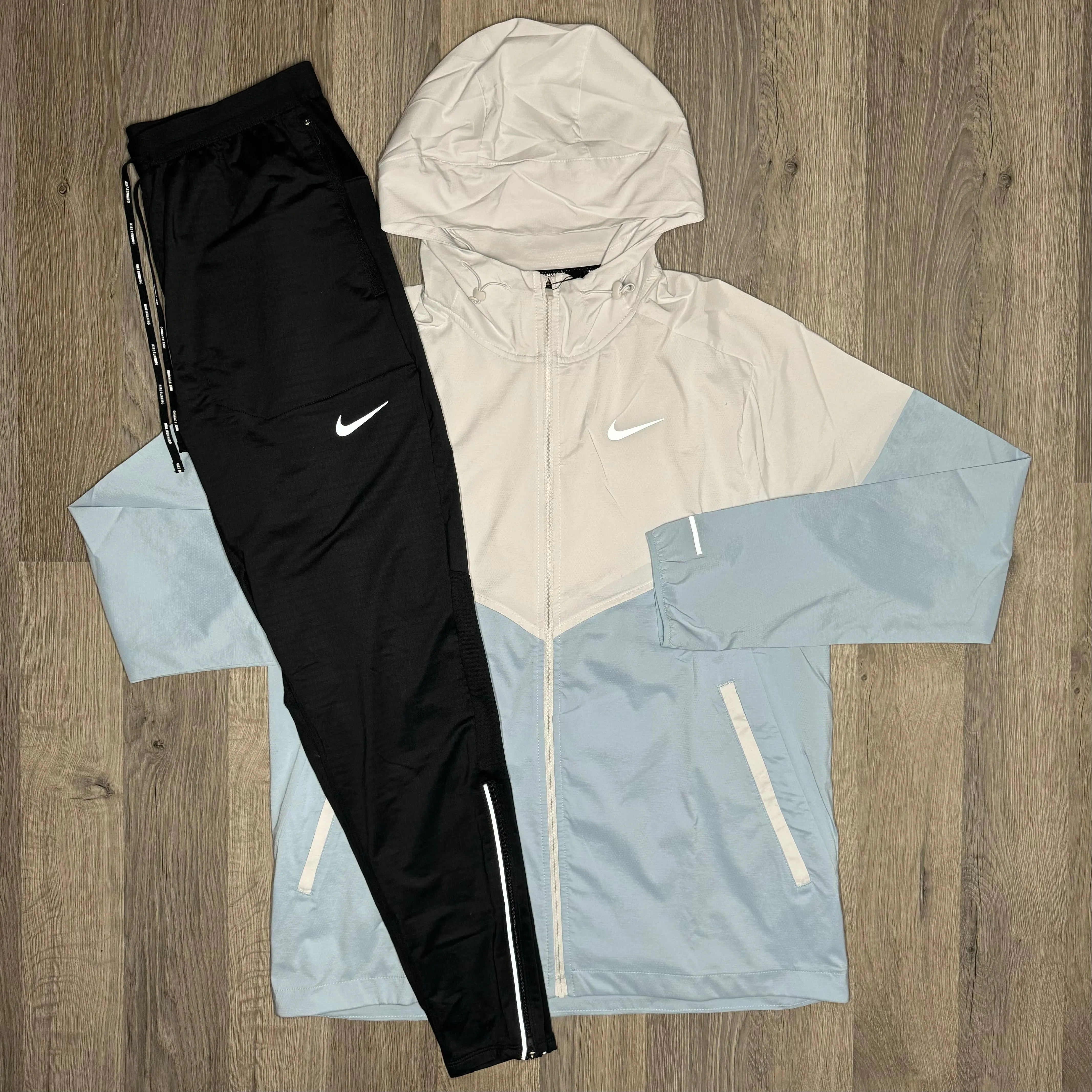 Nike Windrunner & Phenom Set - Jacket & Bottoms - Platinum / Black