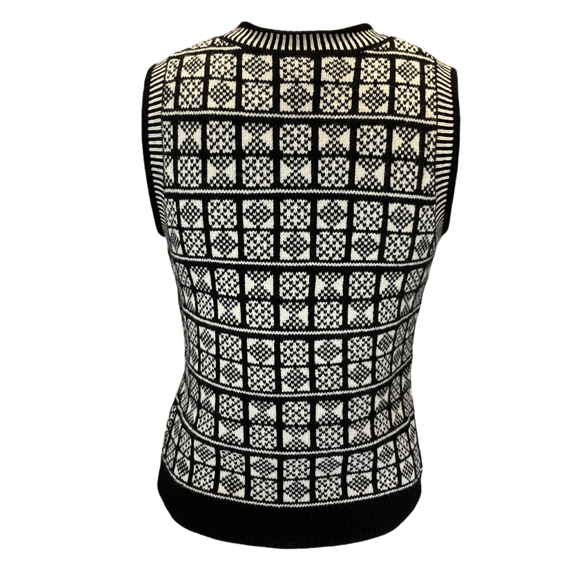 Nili Lotan Black / Ivory Elisabeth Sweater Vest