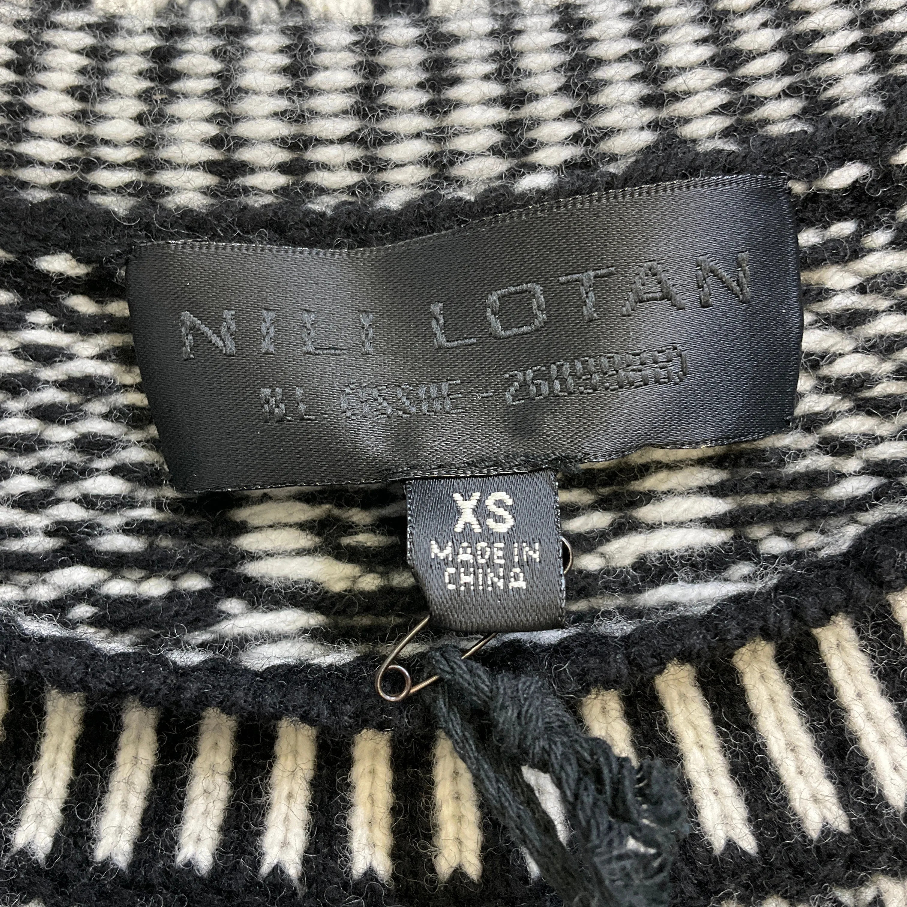 Nili Lotan Black / Ivory Elisabeth Sweater Vest