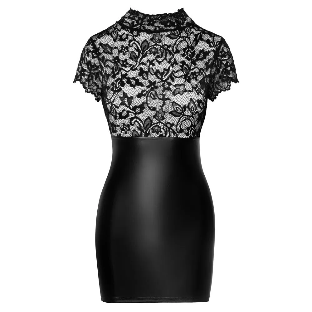 Noir Lace Mini Dress Black