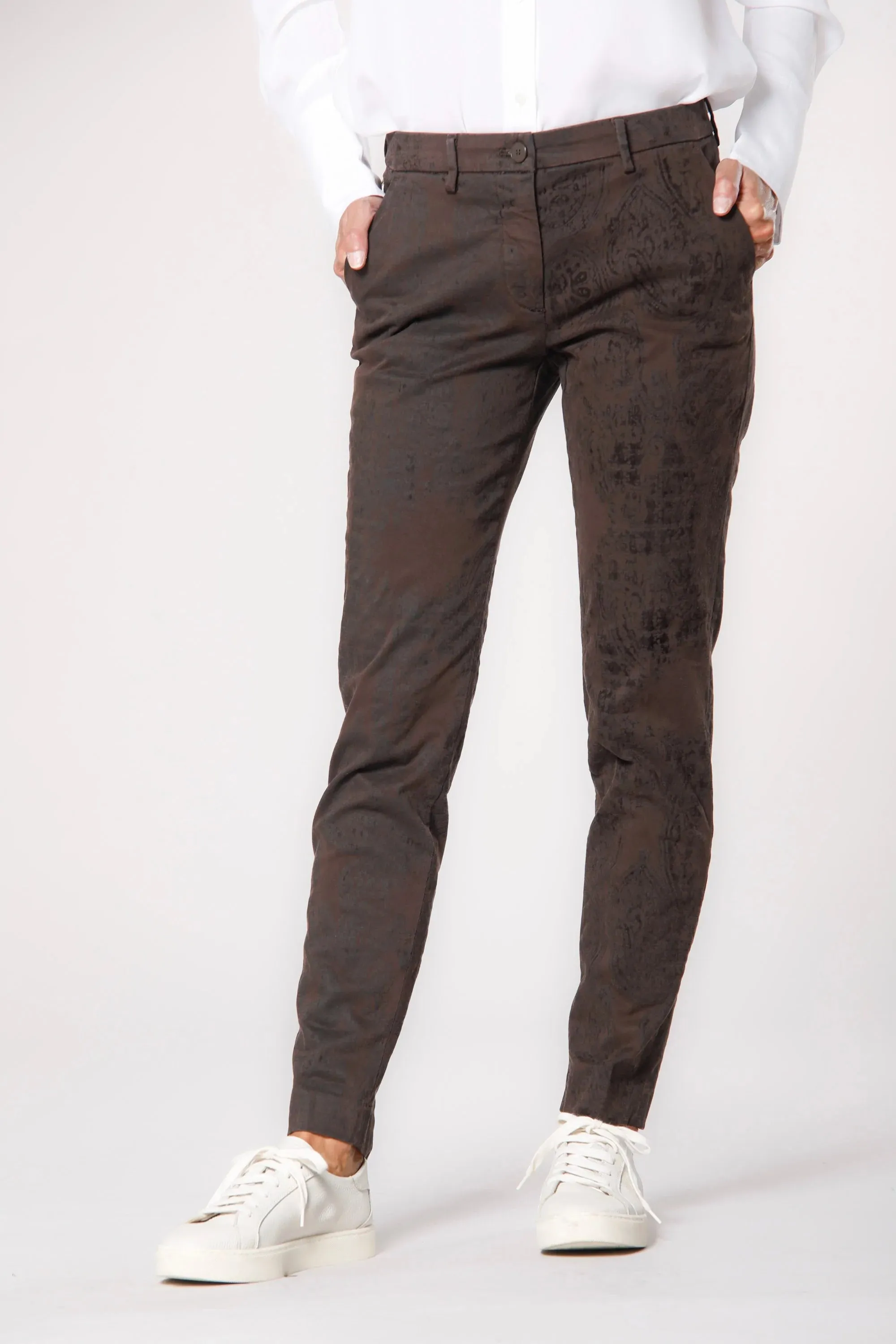 NY Slim Chino Pants - Brown Pattern