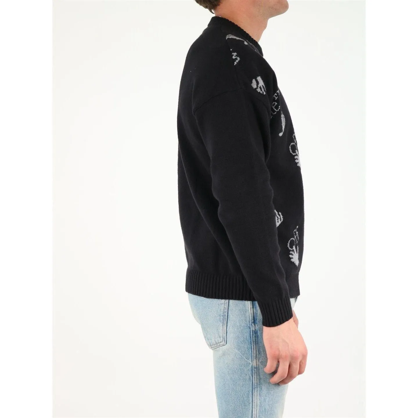 Off-White c/o Virgil Abloh All-Over Logo Crewneck Men's Sweater