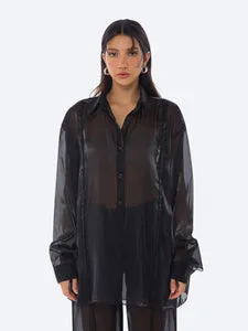 Organza See Shirt | Black