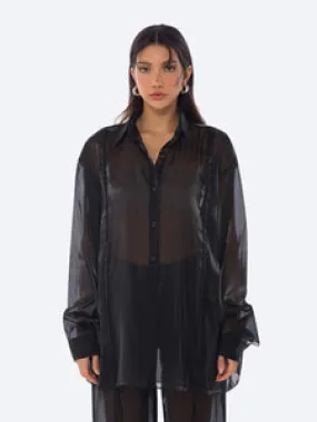 Organza See Shirt | Black