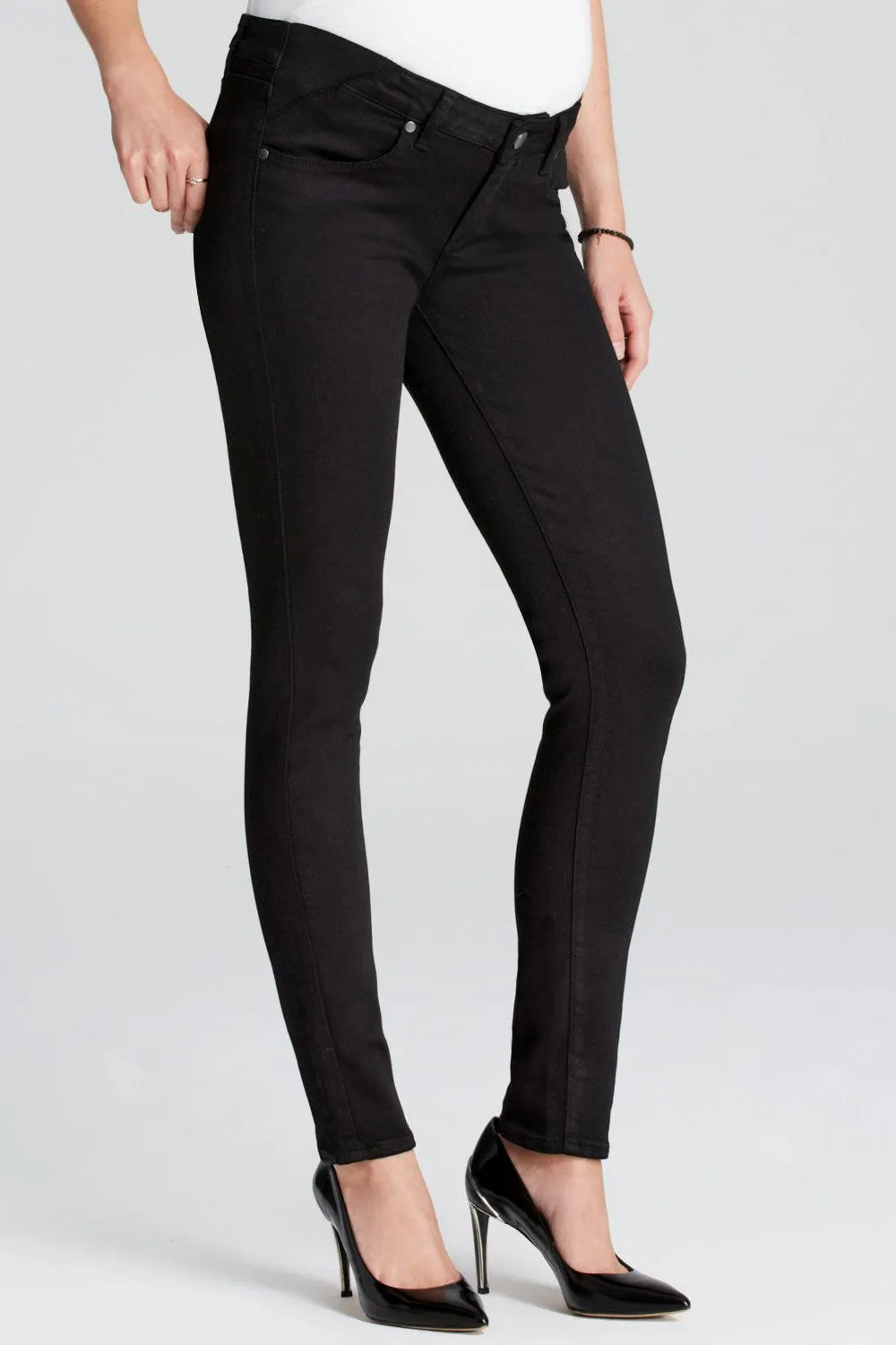 Paige Verdugo Maternity Jeans in Black Shadow