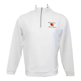 Peter Millar Marco Island Sunshine Perth Performance 1/4 Zip Pullover Sweater - White