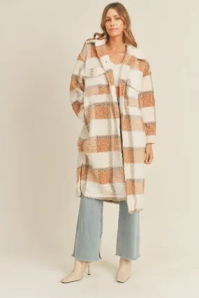 Plaid Midi Jacket in Cream