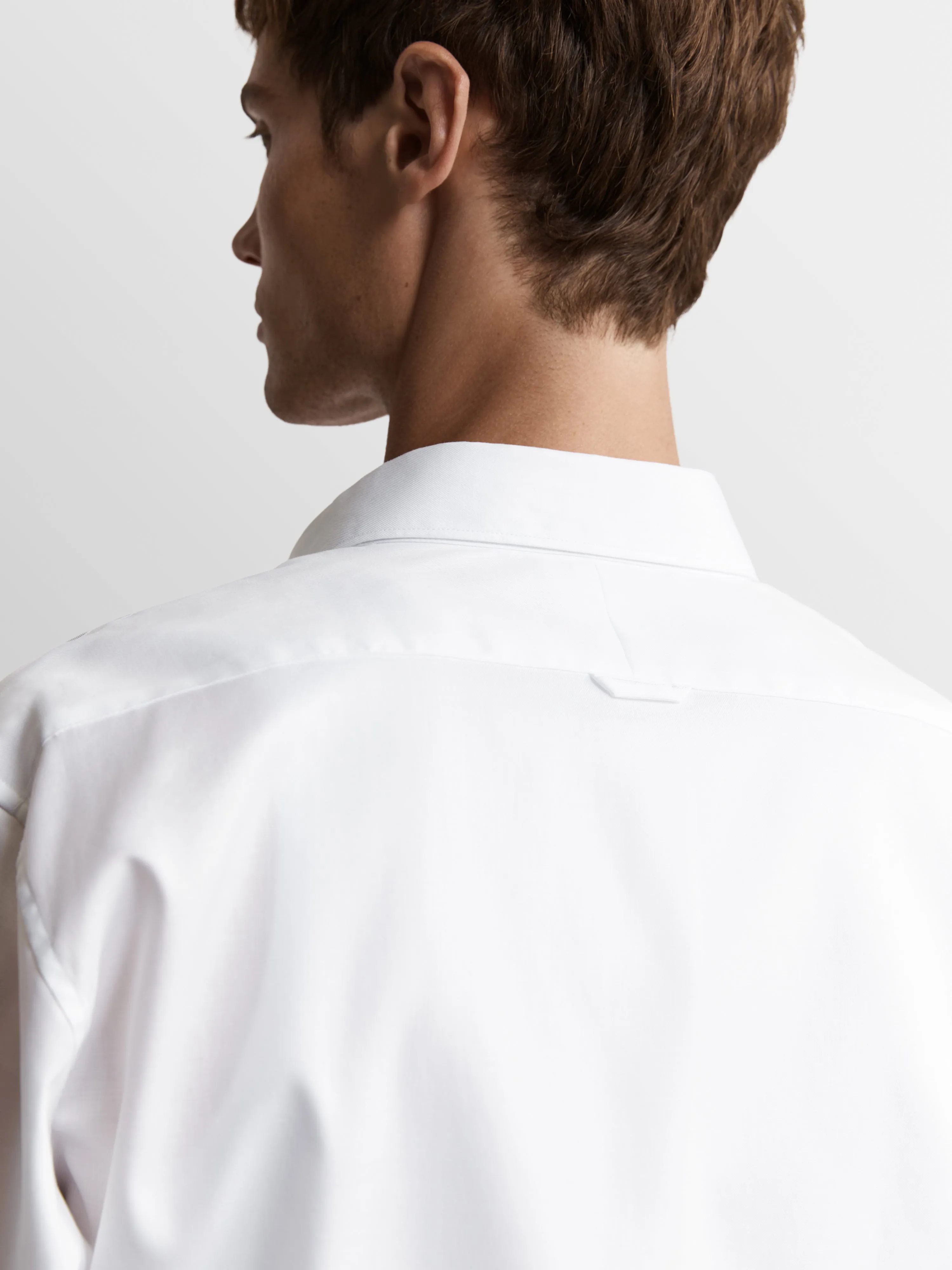 Plain Statement Twill Slim Fit White Shirt