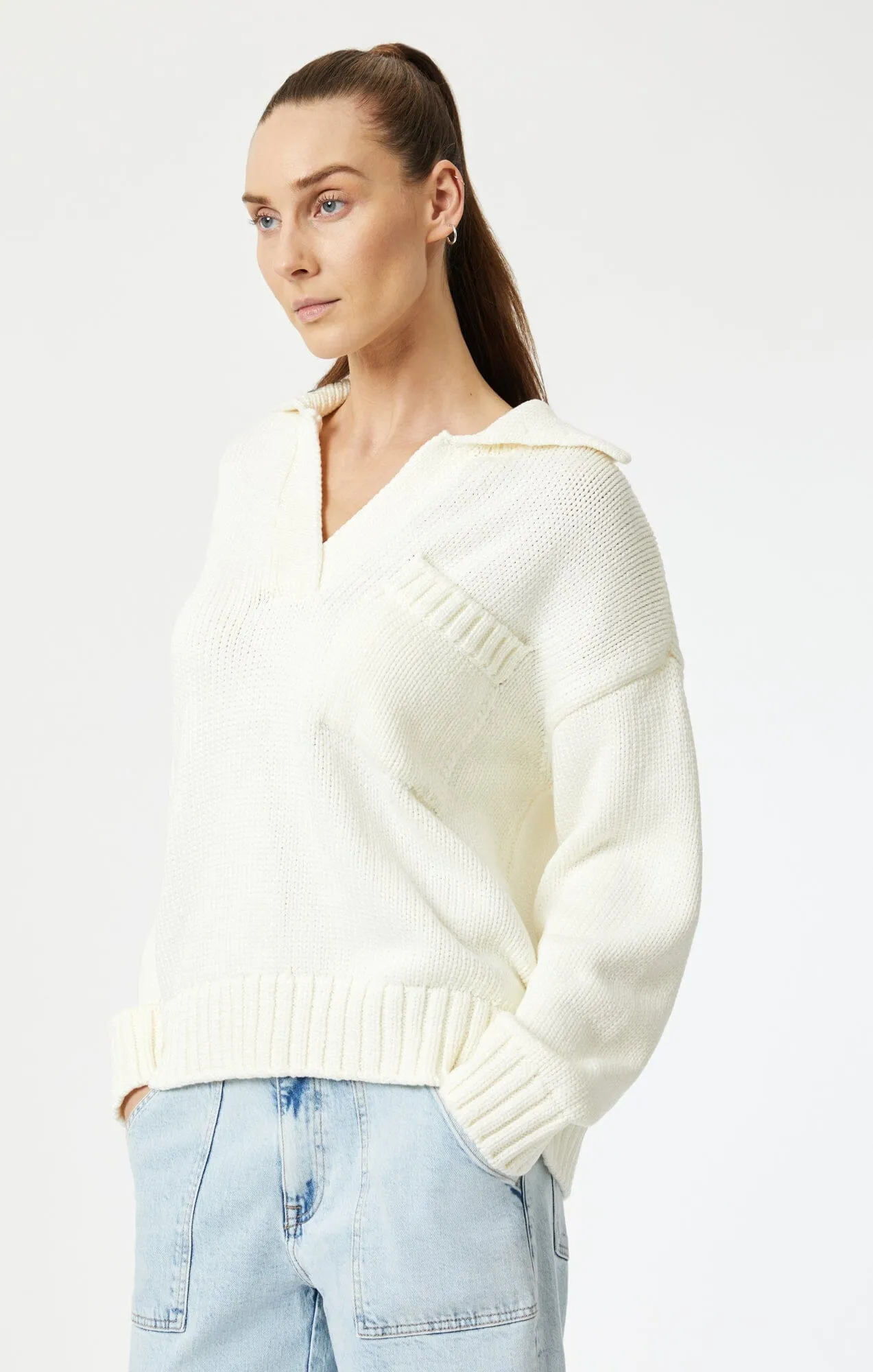 POLO SWEATER IN COCONUT MILK