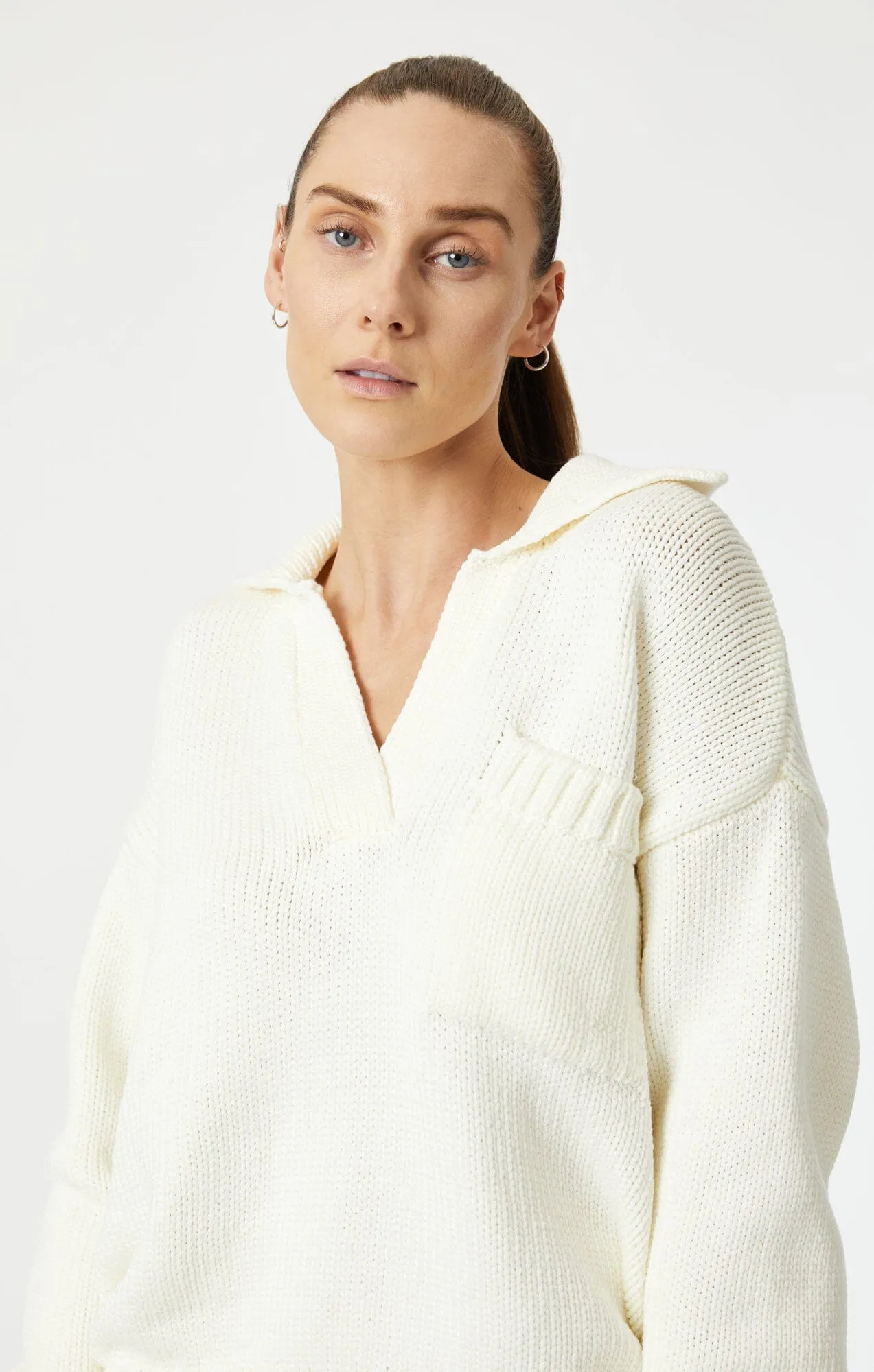 POLO SWEATER IN COCONUT MILK