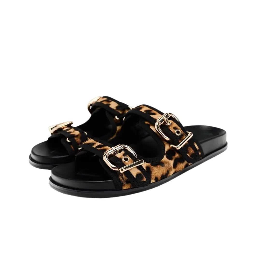 Pre Order:  Leopard Print Round Toe Slippers