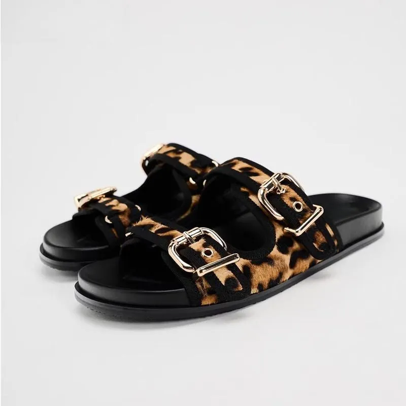 Pre Order:  Leopard Print Round Toe Slippers