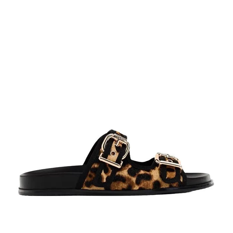 Pre Order:  Leopard Print Round Toe Slippers