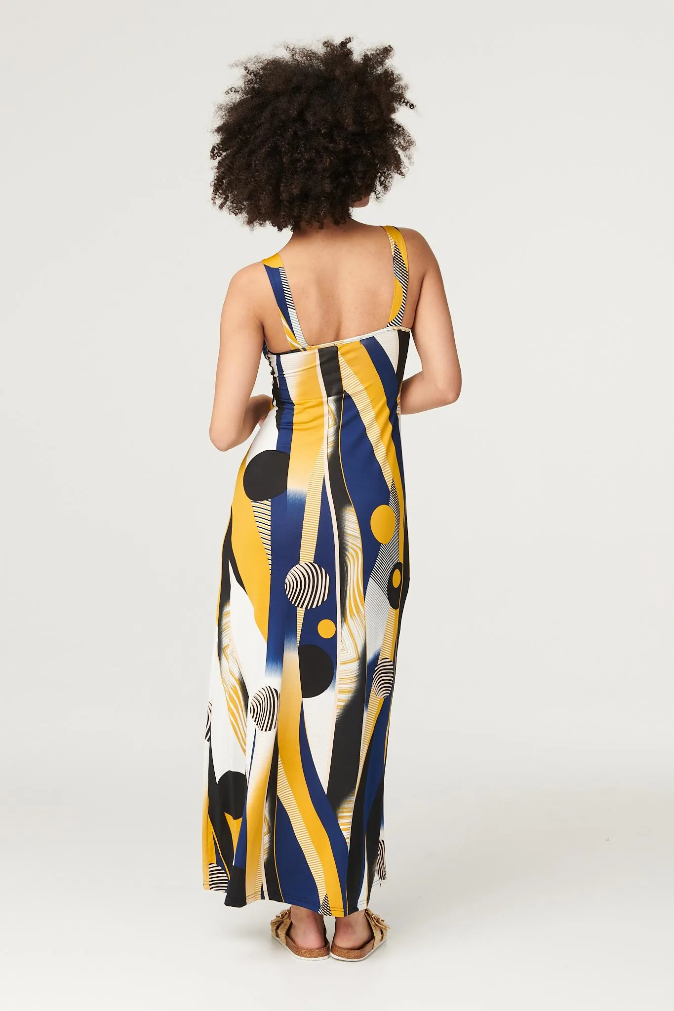 Printed Twist Detail Maxi Dress