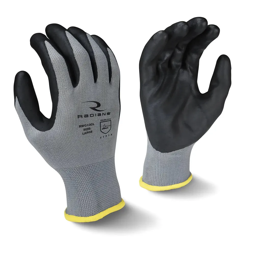 Radians RWG13C Polyester Shell Foam Nitrile Gripper Glove