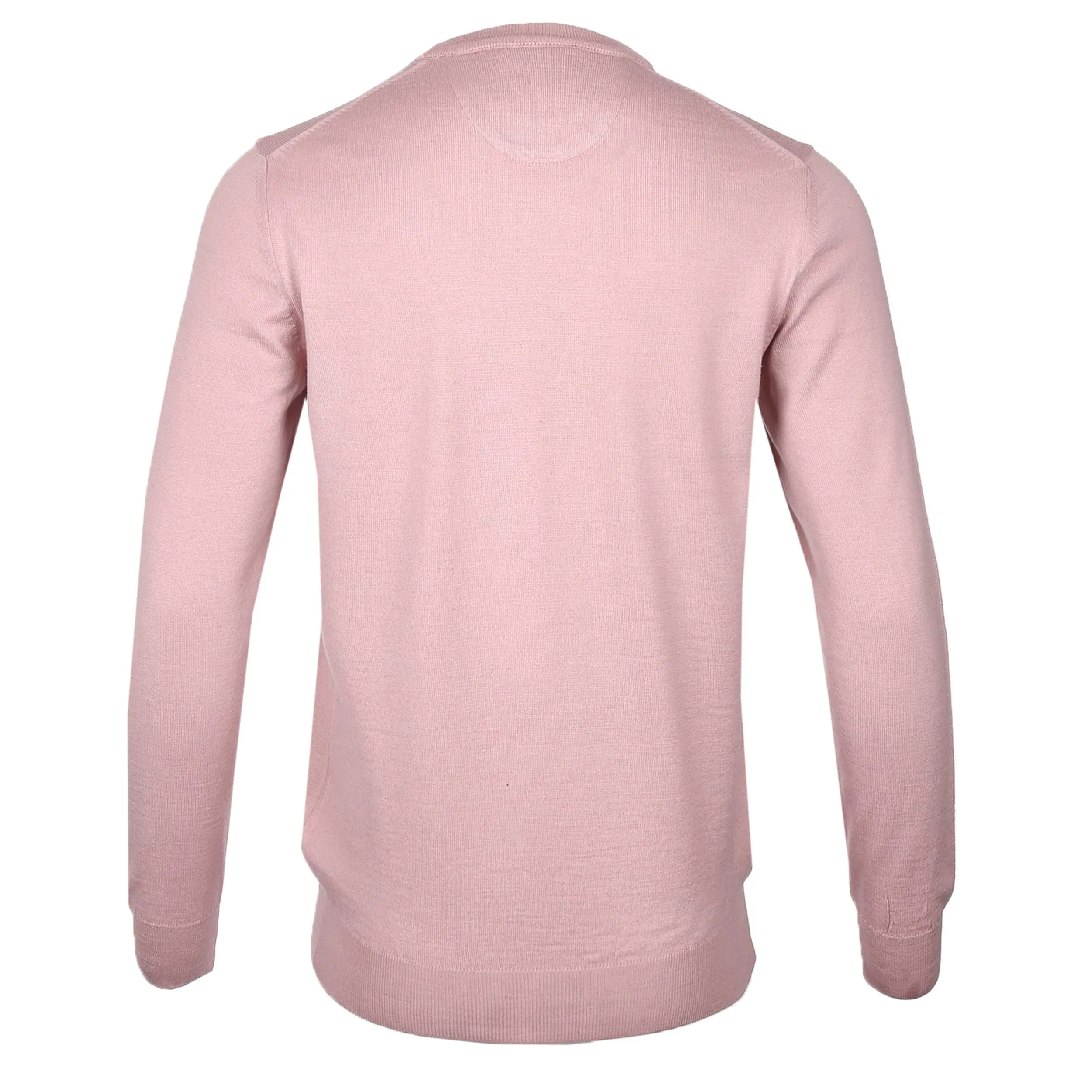 Remus Uomo Plain Crew Neck Knitwear in Pink