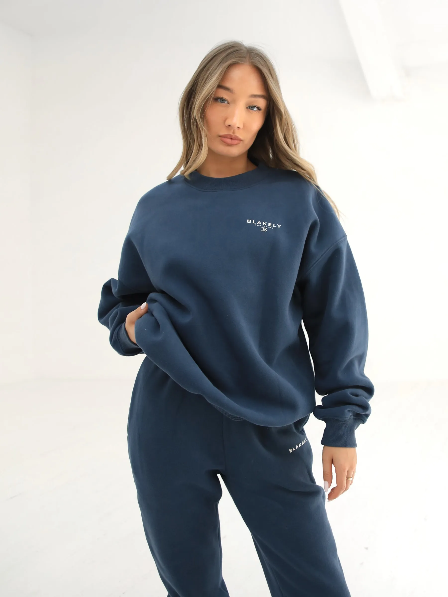 Riviera Initial Women's Jumper - Mid Blue