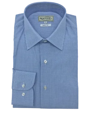 Roxtons Slim Fit Shirt Blue Check