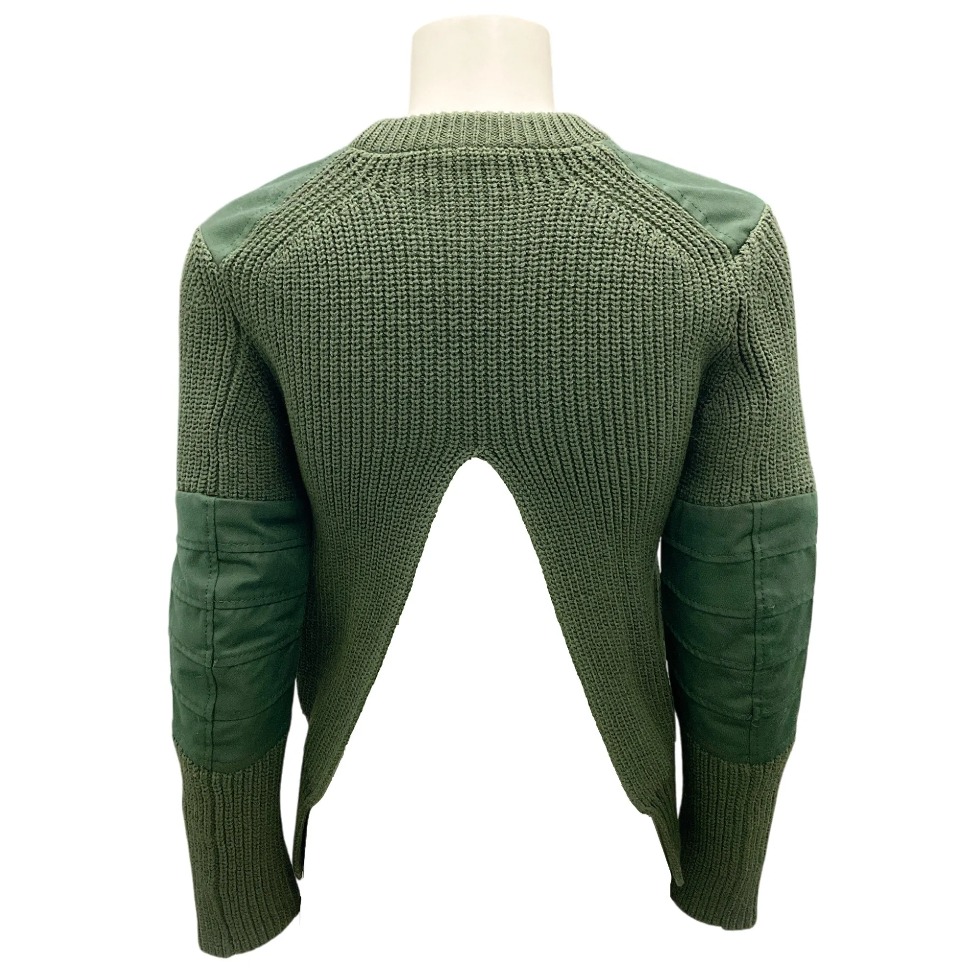 Sacai Olive Green Zipper Detail Open Back Sweater