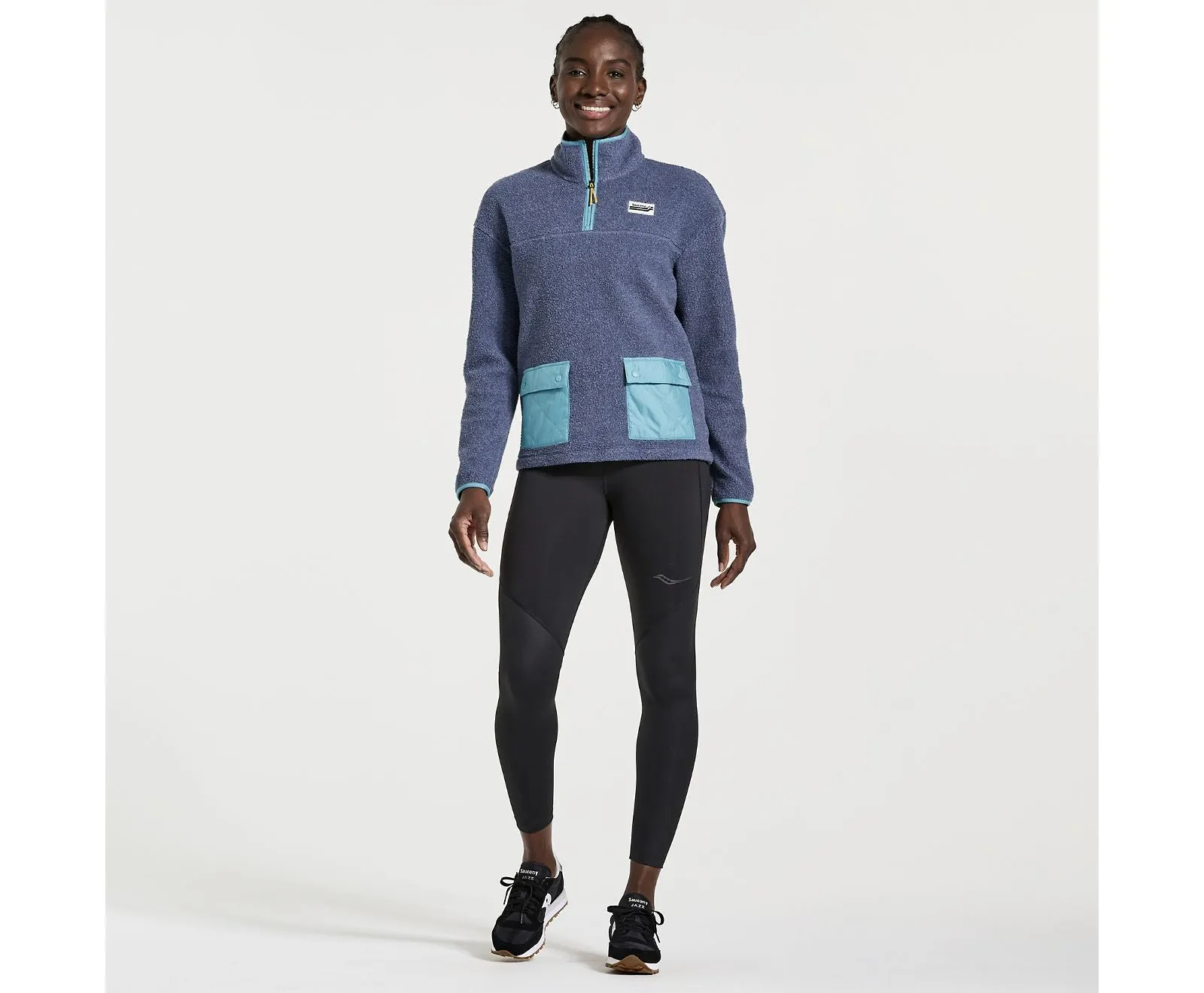 Saucony | Rested Sherpa 1/4 Zip | Women's | Sodalite Heather