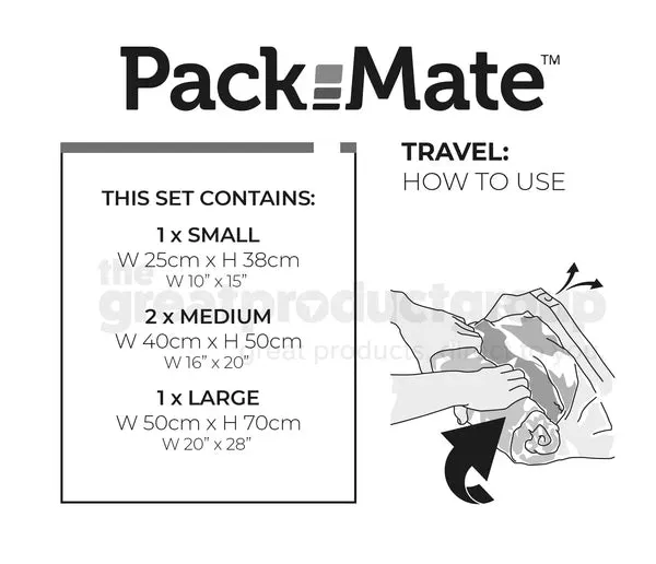 Set Of 4 Travel / Roll Storage Bags Set (1 Small, 2 Medium, 1 Large)