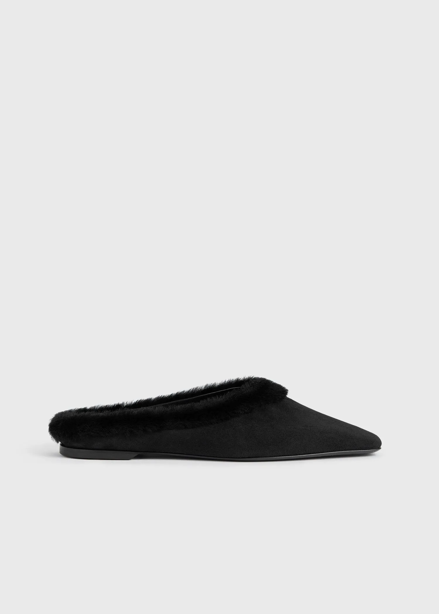 Shearling-edge slippers black