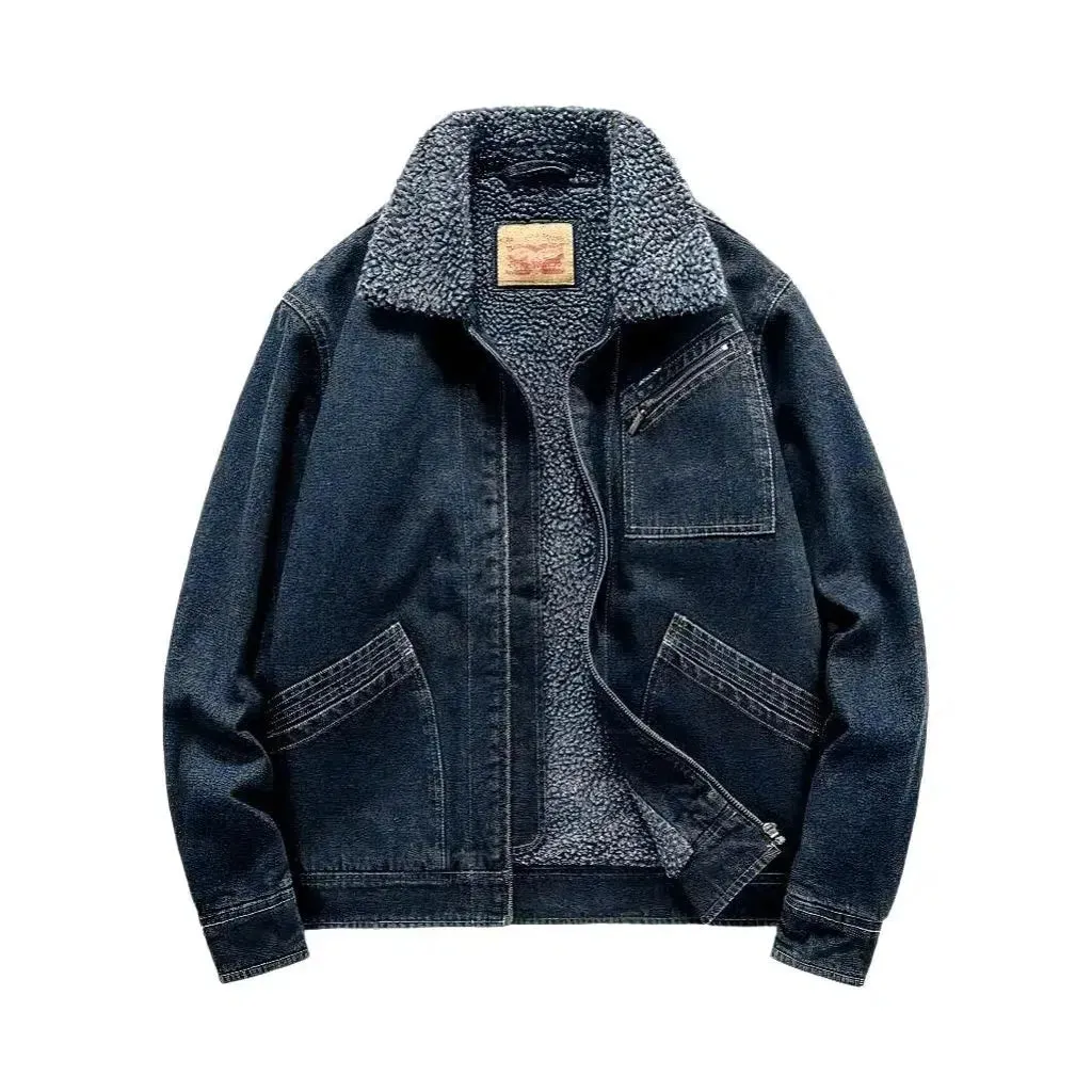 Sherpa color jean jacket
 for men