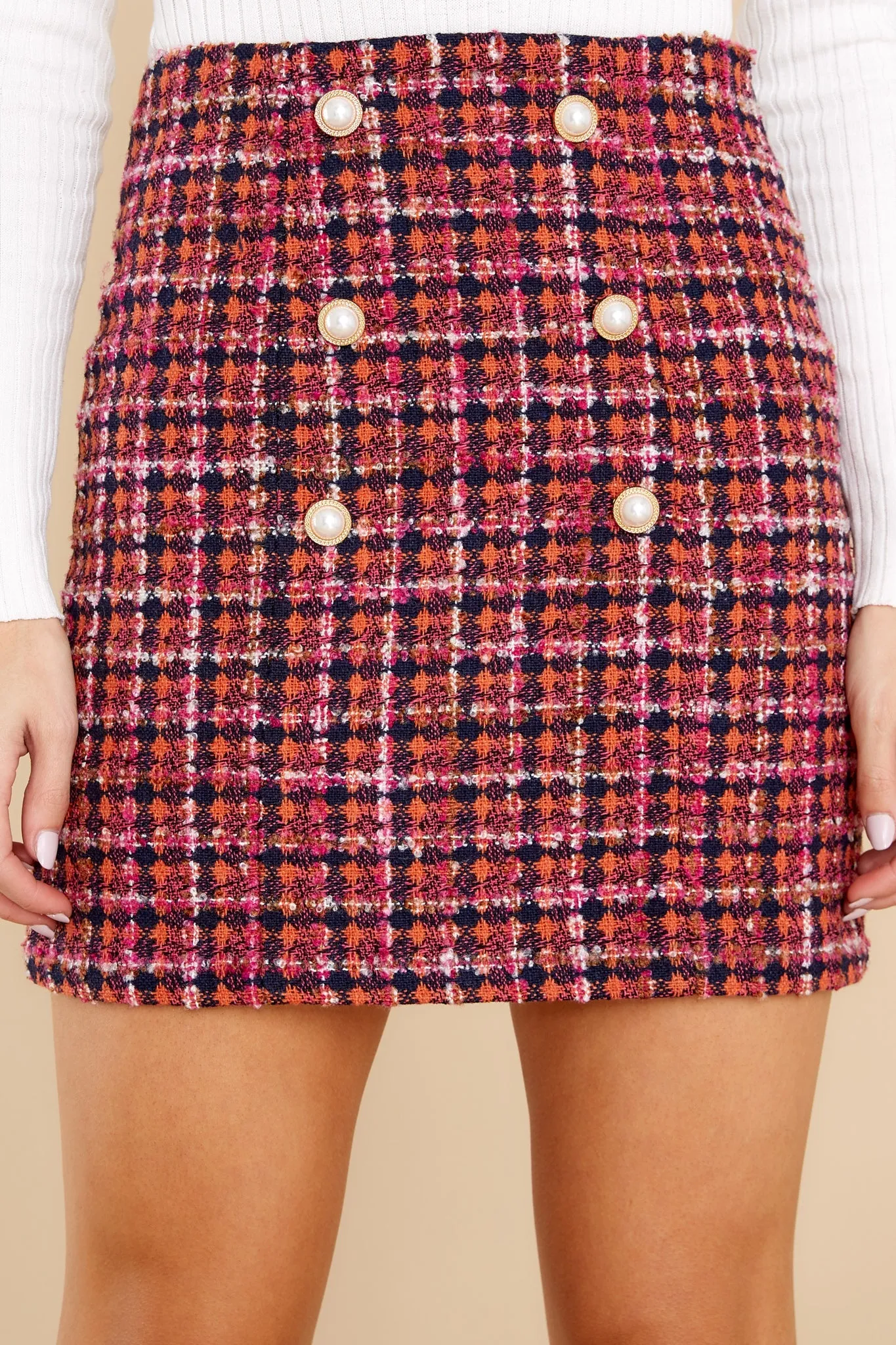 So Not Clueless Fuchsia Pink Tweed Skirt