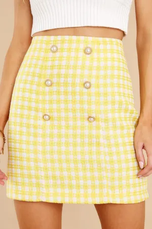 So Not Clueless Yellow Tweed Skirt