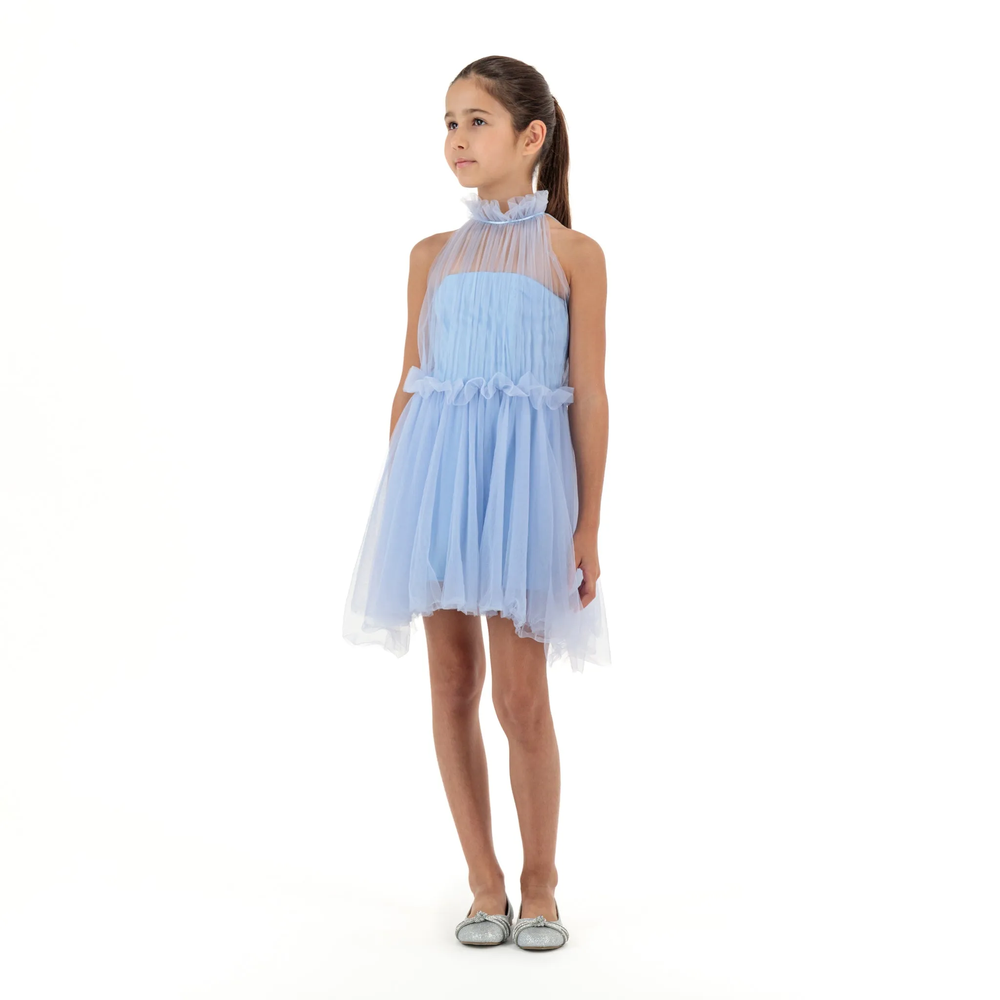 Soft Sapphire Girl's Tulle Dress