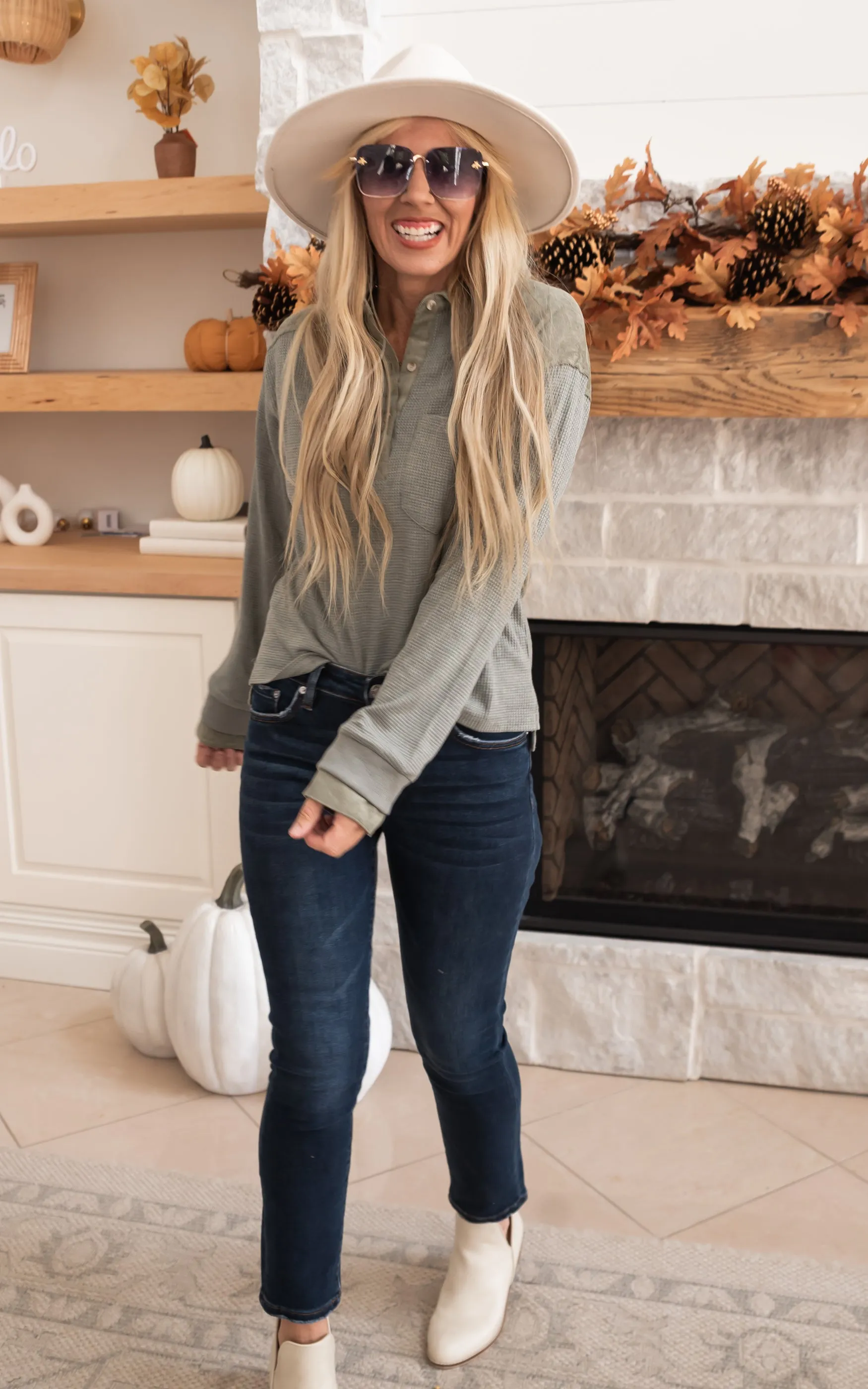 Soft Thermal Corduroy Long Sleeve Top - Final Sale