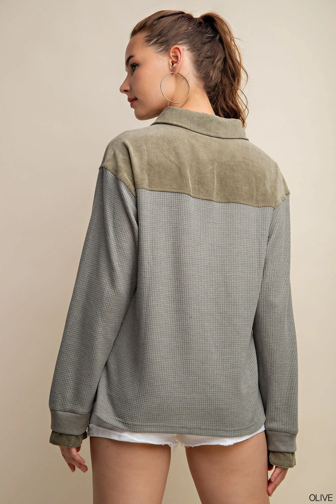 Soft Thermal Corduroy Long Sleeve Top - Final Sale