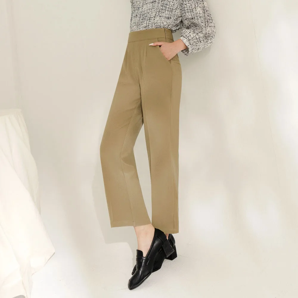 Straight Leg High Waist Chino Pants Trousers