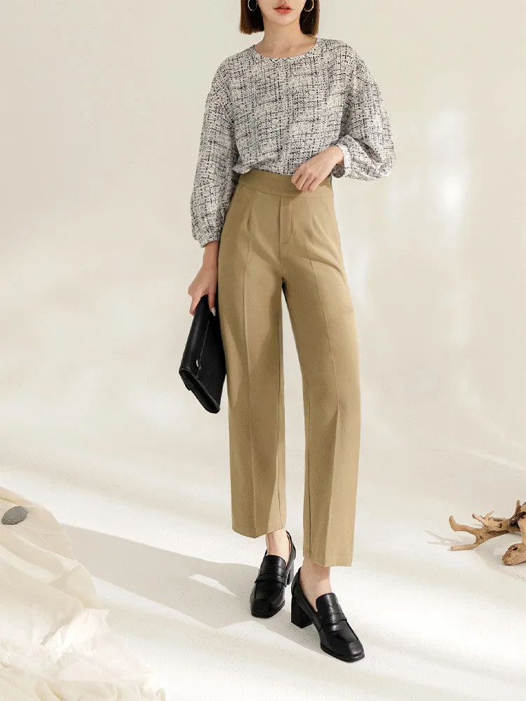 Straight Leg High Waist Chino Pants Trousers