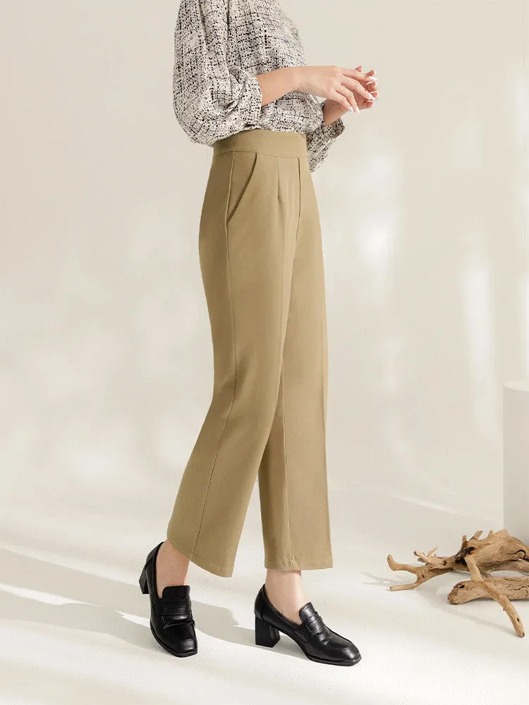 Straight Leg High Waist Chino Pants Trousers