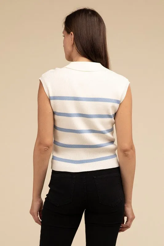 Striped Polo Vest - online exclusive