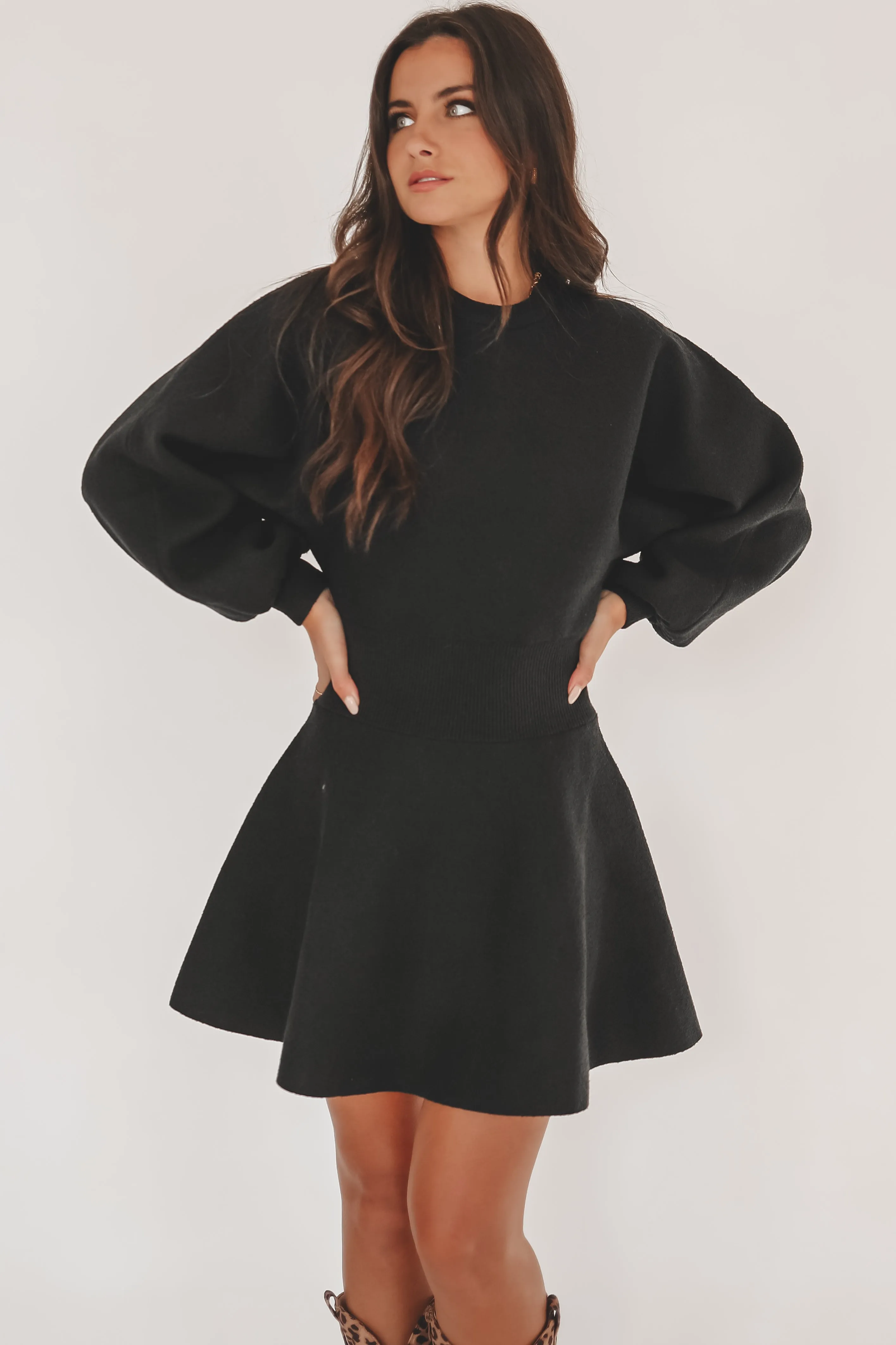 Sweet On Me Babydoll Long SLeeve Sweater Dress