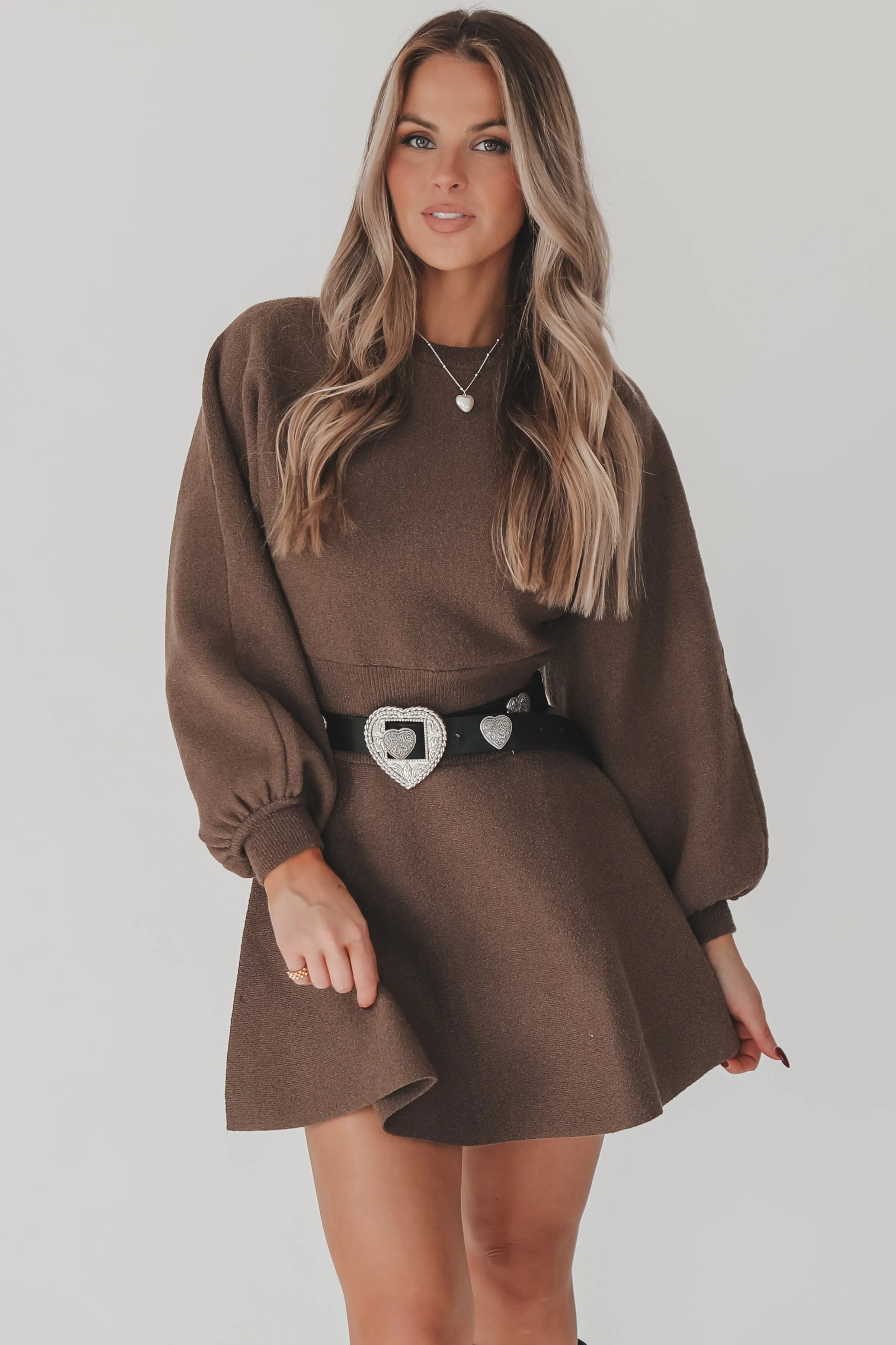 Sweet On Me Babydoll Long SLeeve Sweater Dress