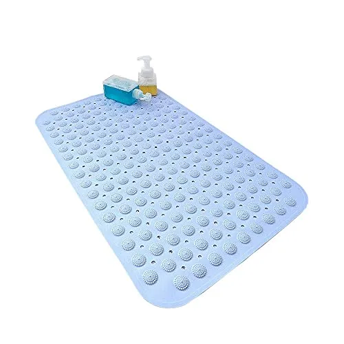 TAGPR Bathroom mat Anti Skid Rectangle Blue (70 X 35)